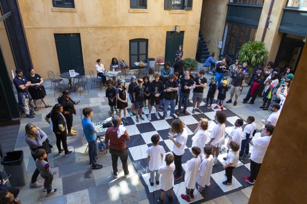 A human chess game is played at Chess Fest 2023