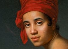 Painting of a young creole woman in a red headdress