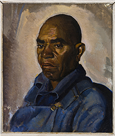 Man in overalls; between 1930 and 1935; oil on canvas by Daniel Webster Whitney (1896–1965);  gift of Mrs. Daniel Whitney, 1984.231.7