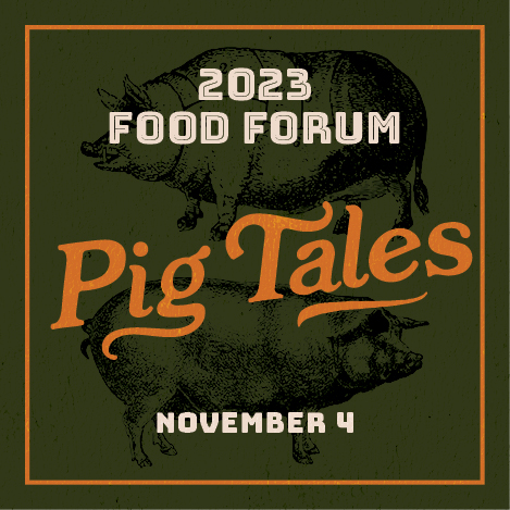 2023 Food Forum logo with a drawing of a pig